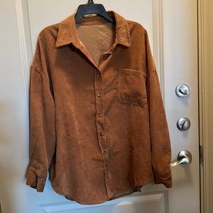 BROWN CORDUROY SHACKET